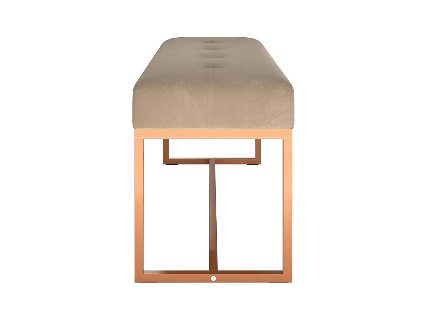 Beige Bank 110x36x45 cm Samt