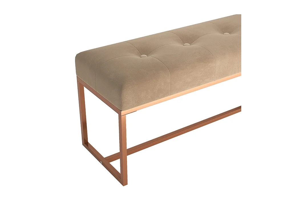 Beige Bank 110x36x45 cm Samt