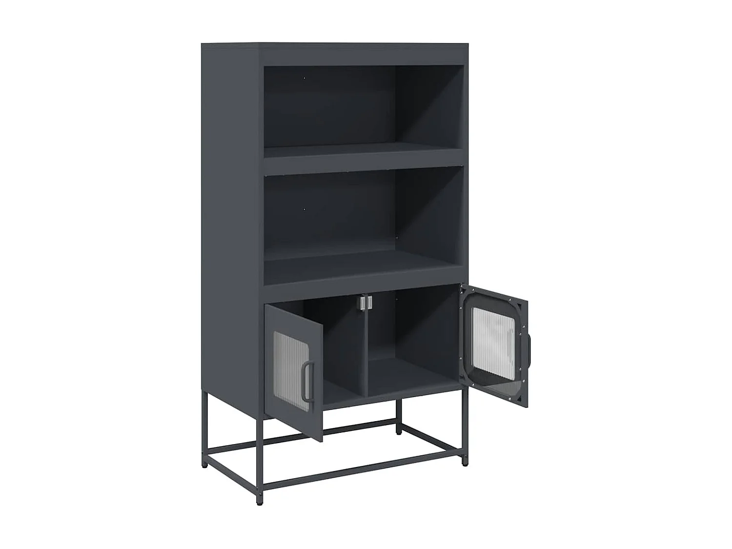 Buffet haut anthracite 68x39x123 cm acier