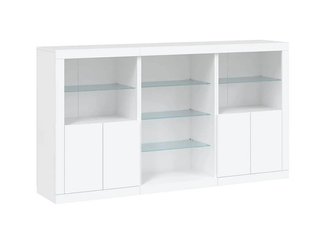 Buffet avec lumières LED blanc 181,5x37x100 cm