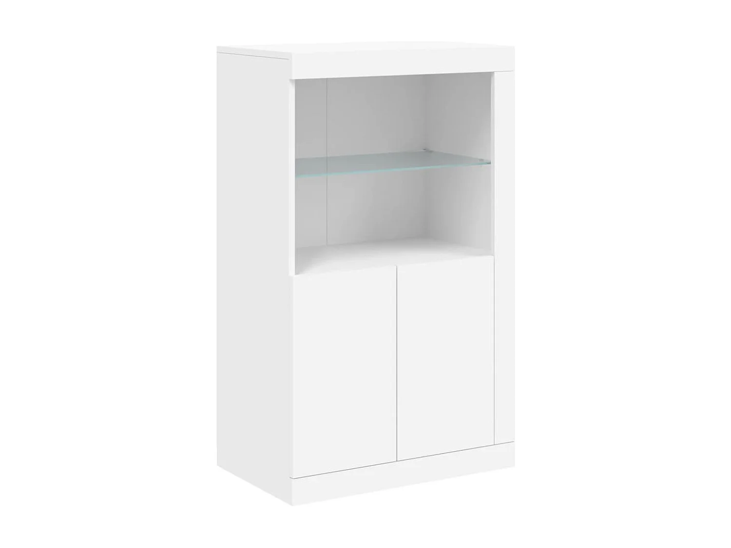 Dressoir met witte LED-verlichting 181,5x37x100 cm