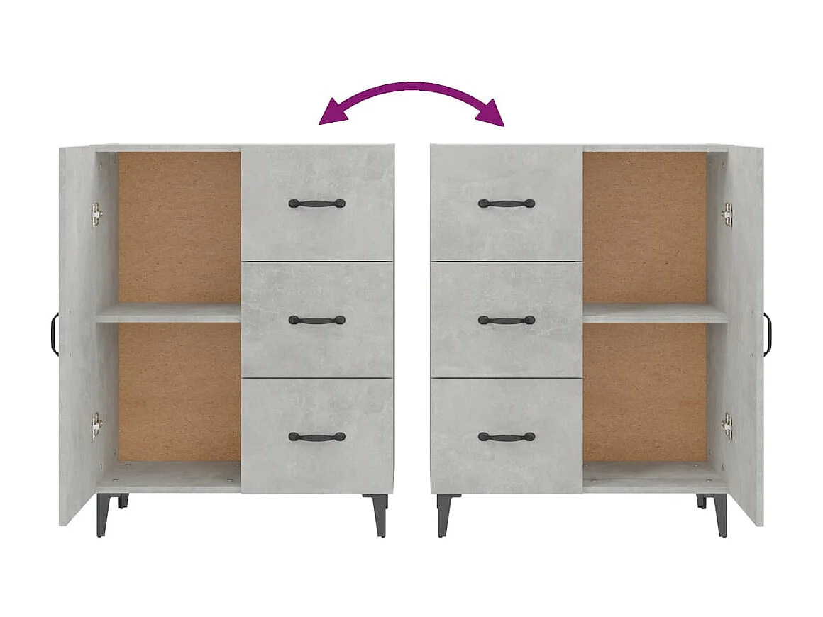 Credenza grigio cemento 69,5x34x90 cm in legno ingegnerizzato