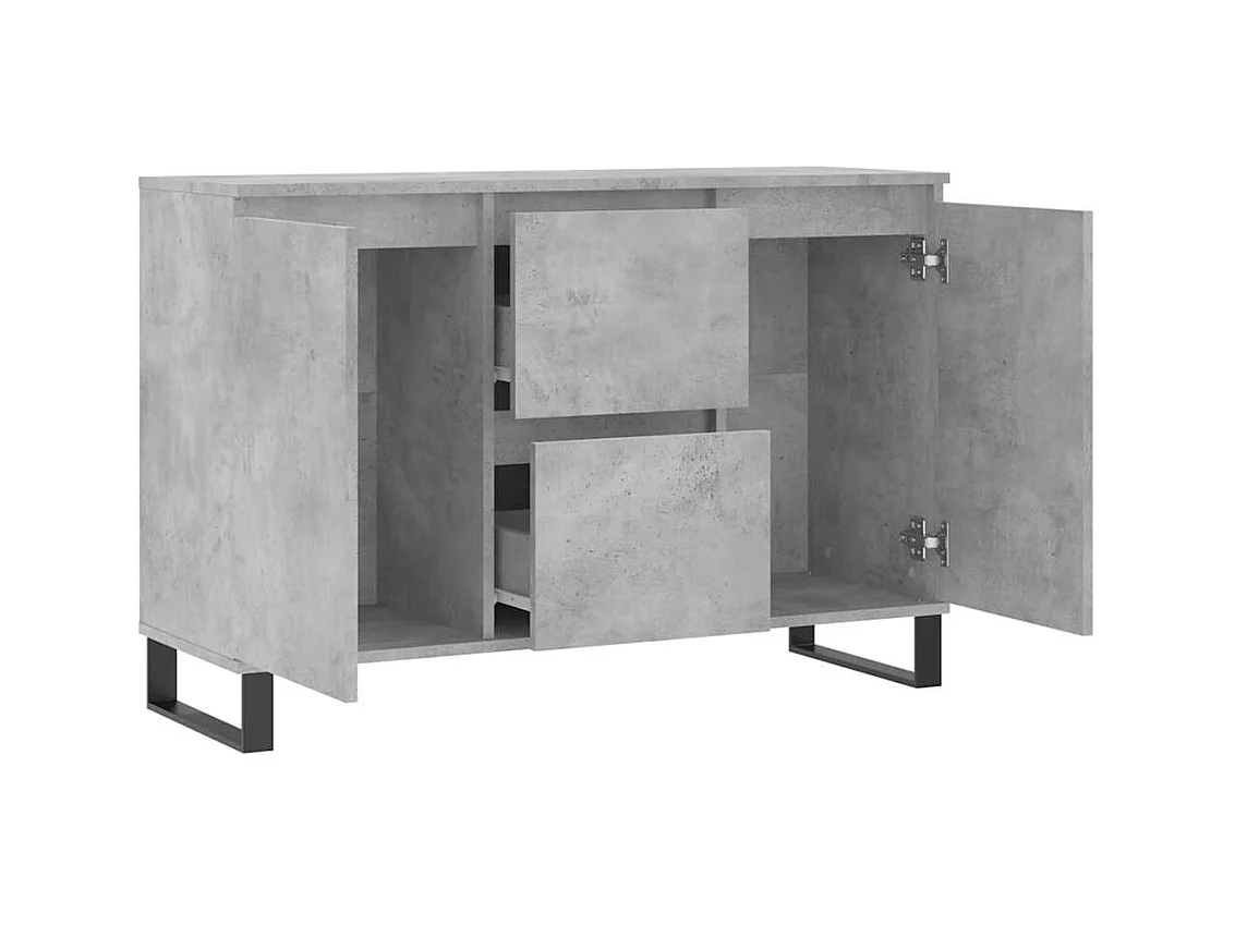 Buffet gris béton 101,5x35x70 cm bois d'ingénierie