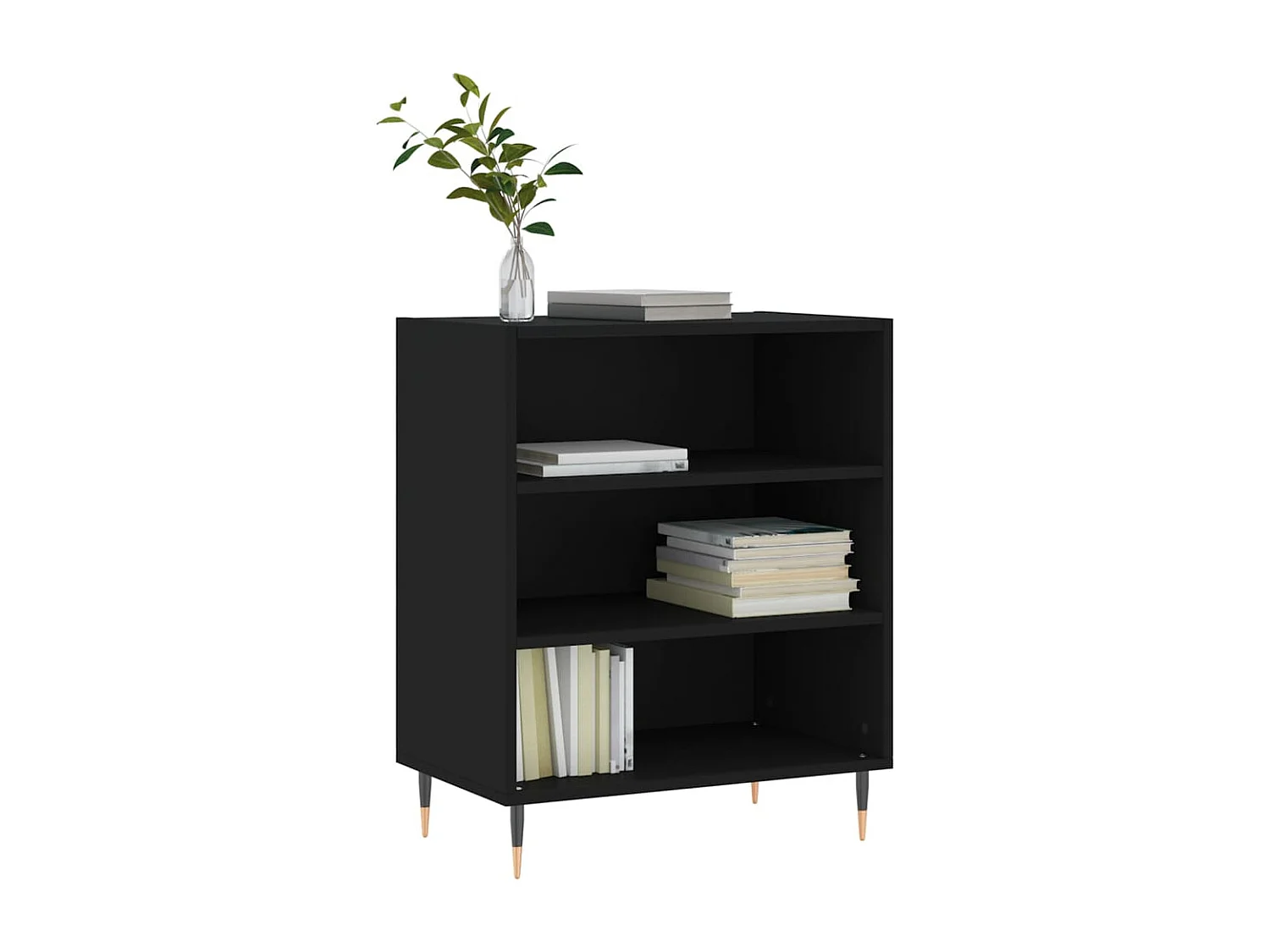 Buffet noir 57x35x70 cm bois d’ingénierie