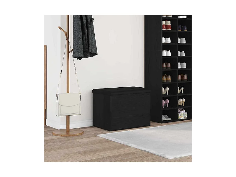 Banc de Rangement Chêne noir 62 x 42 x 45 cm Bois d'ingénierie