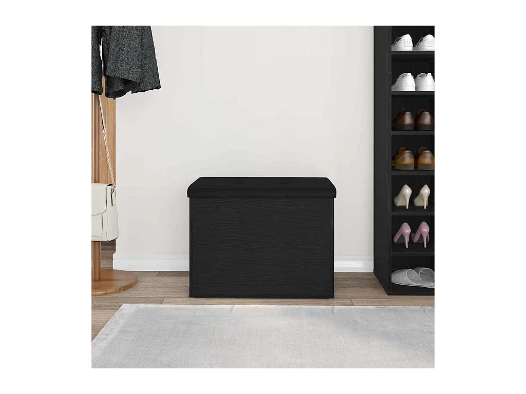 Banc de Rangement Chêne noir 62 x 42 x 45 cm Bois d'ingénierie