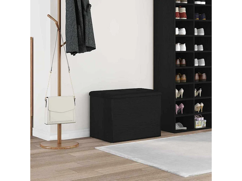 Banc de Rangement Chêne noir 62 x 42 x 45 cm Bois d'ingénierie