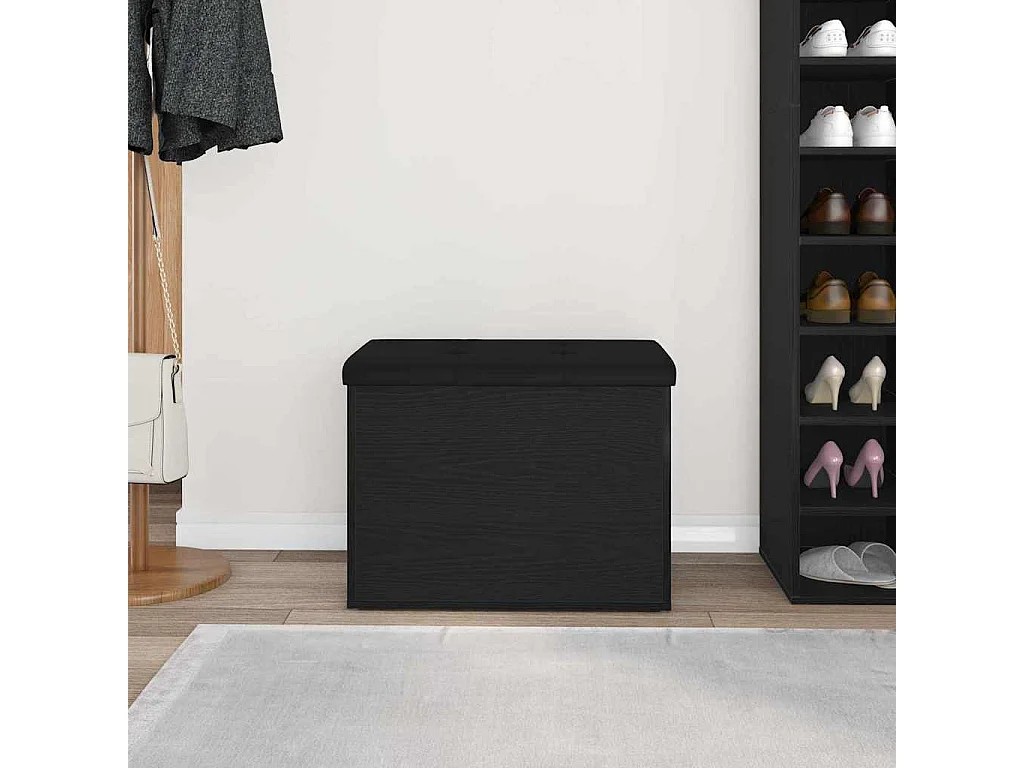 Banc de Rangement Chêne noir 62 x 42 x 45 cm Bois d'ingénierie