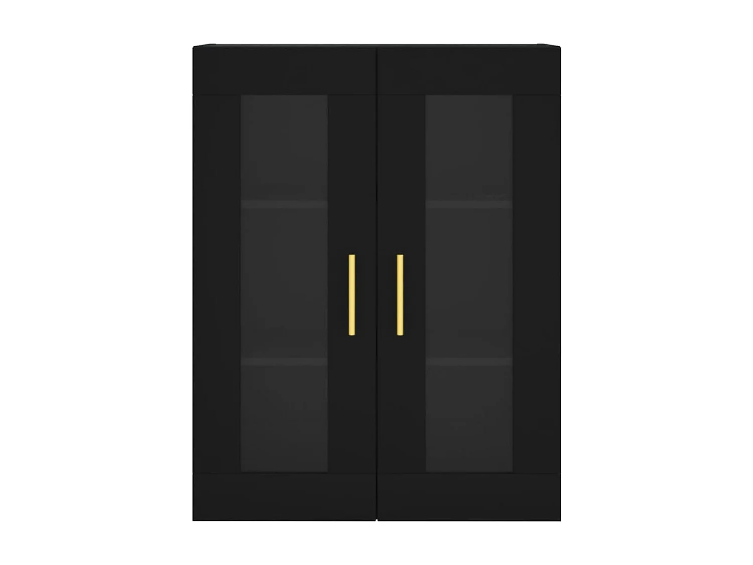 2-teilige Hängeschränke, schwarz, Holzwerkstoff