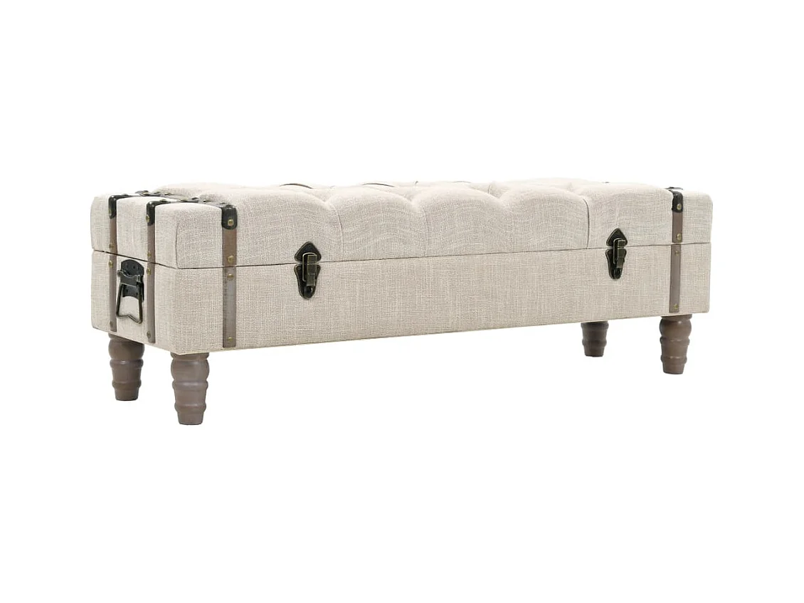 Banc de rangement Bois massif et acier 111x34x37 cm