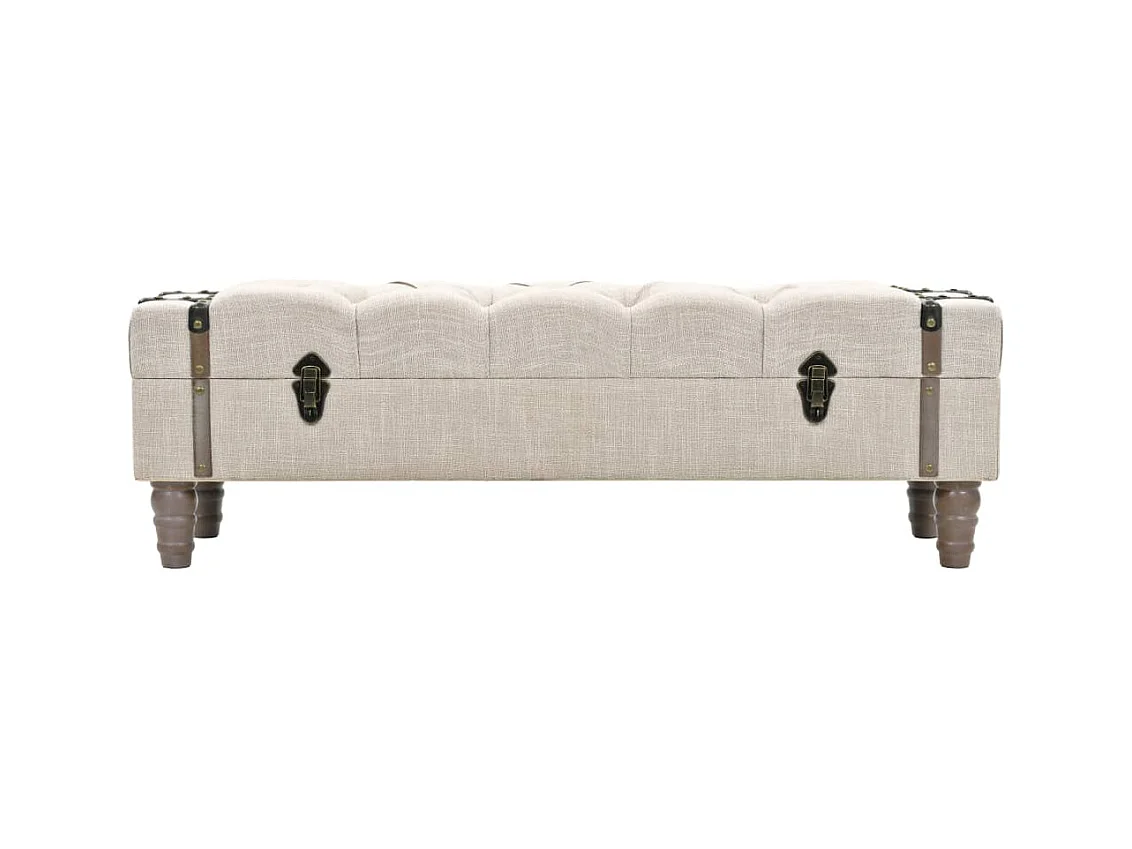 Banc de rangement Bois massif et acier 111x34x37 cm