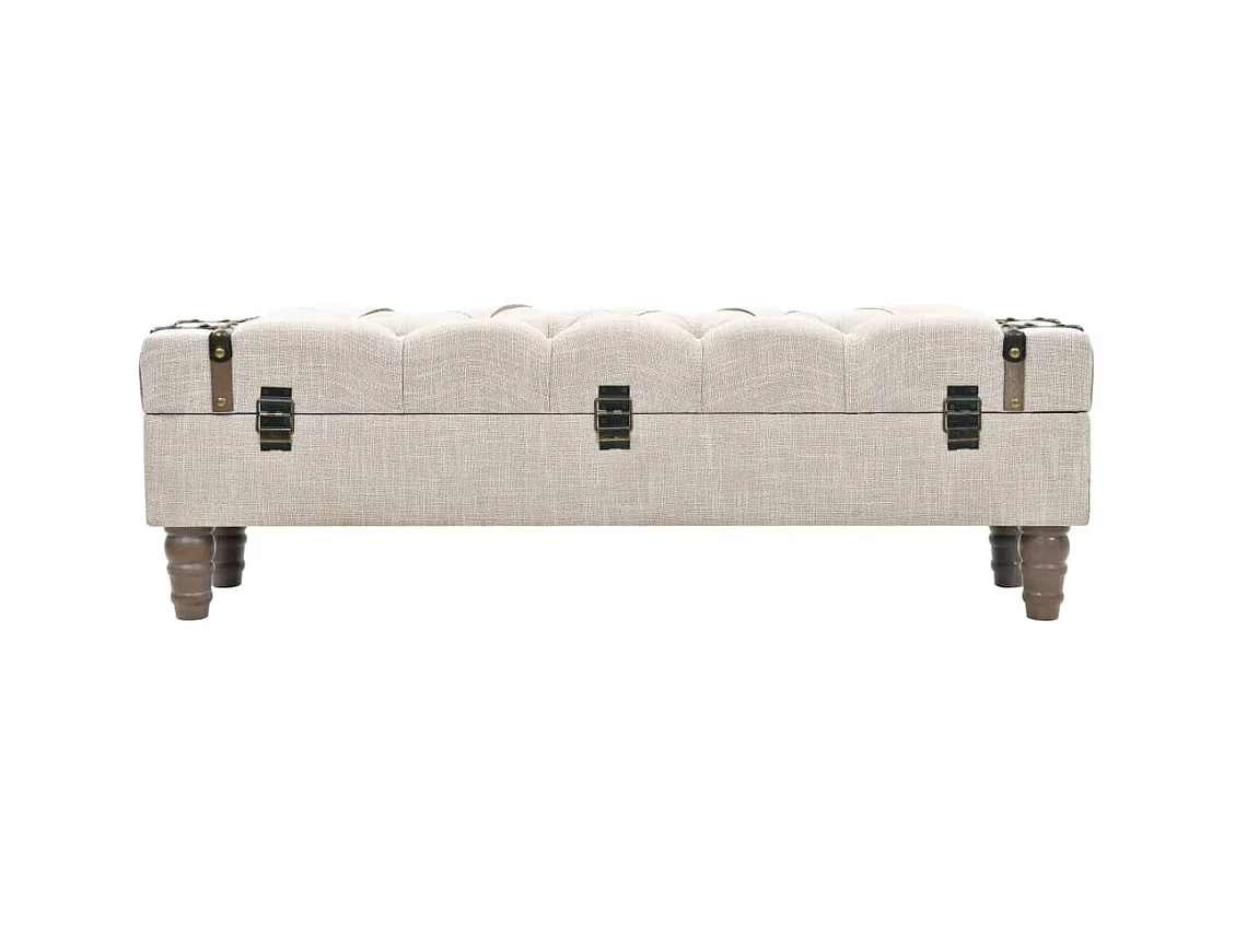 Banc de rangement Bois massif et acier 111x34x37 cm