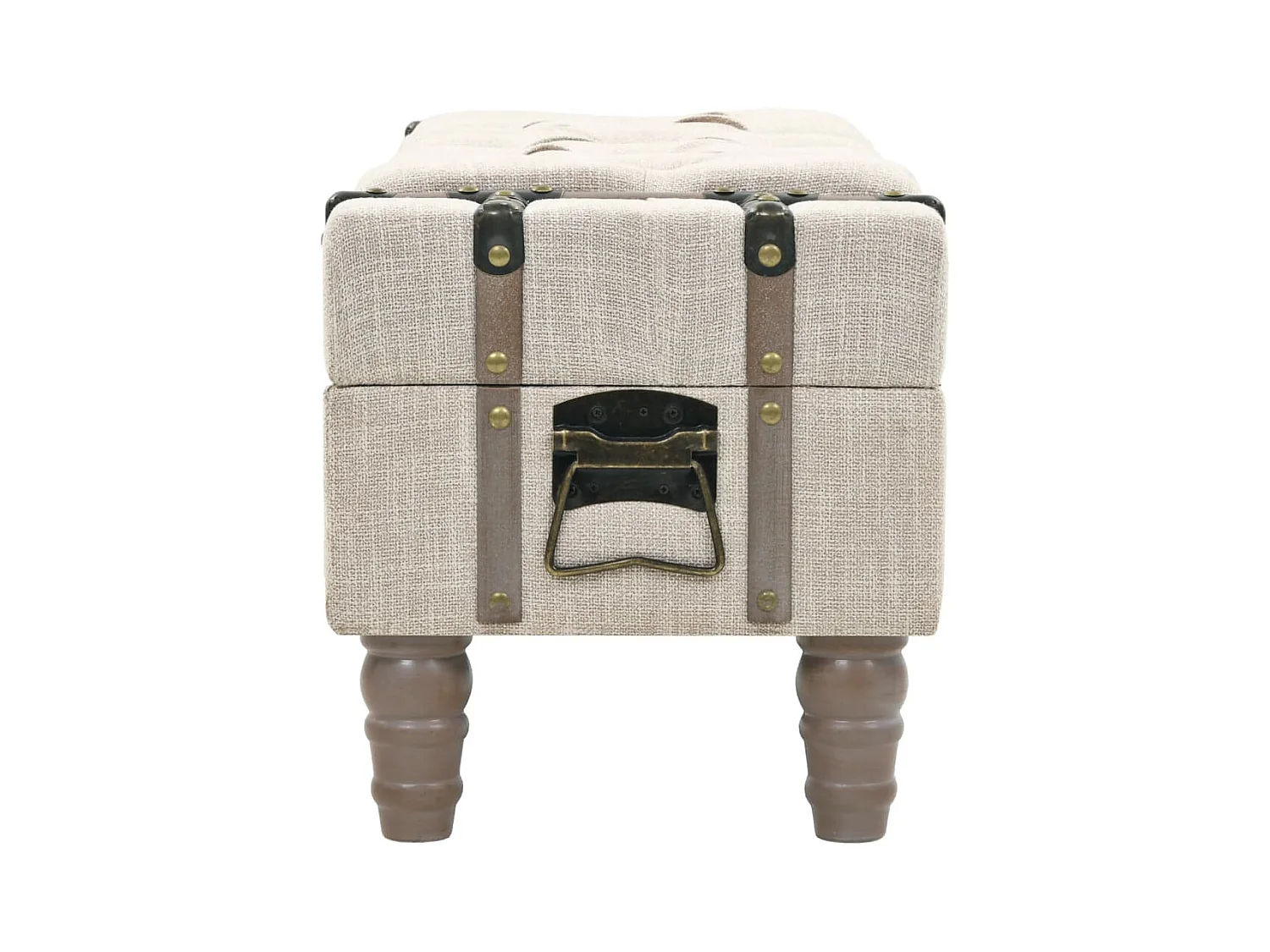 Banc de rangement Bois massif et acier 111x34x37 cm