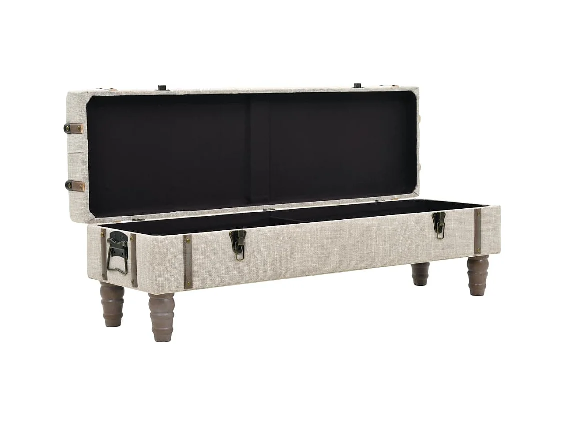 Banc de rangement Bois massif et acier 111x34x37 cm