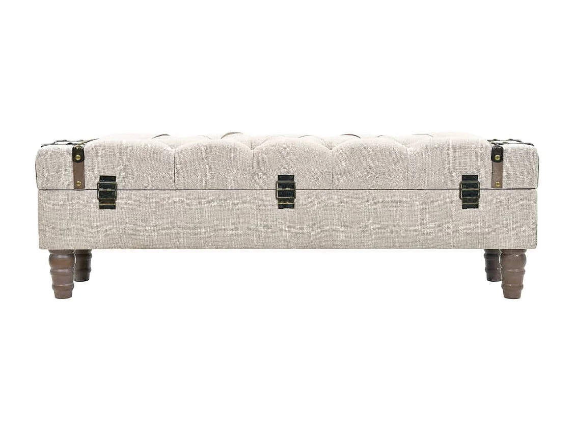 Panca contenitore in legno massello e acciaio 111x34x37 cm