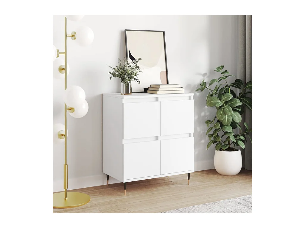 Credenza bianca 60x35x70 cm in legno ingegnerizzato