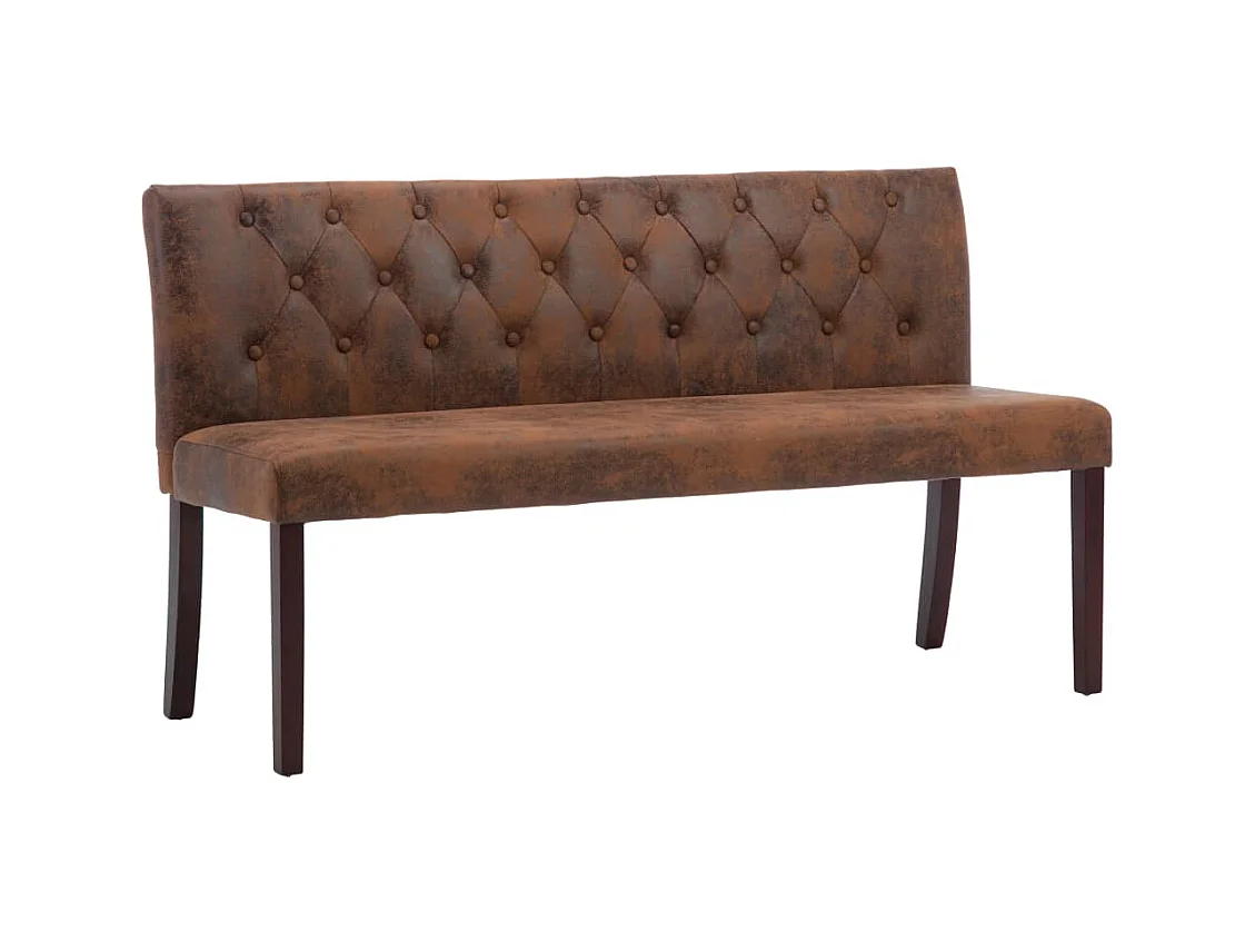 Bank 148,5 cm Braun Wildlederimitat