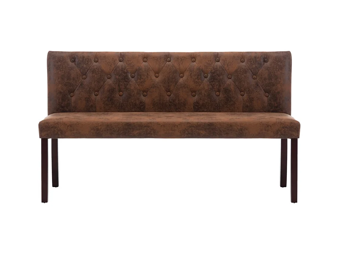 Bank 148,5 cm Braun Wildlederimitat