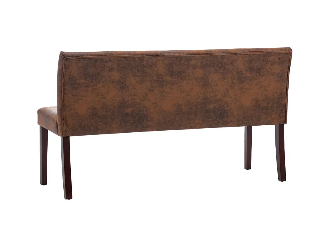 Bank 148,5 cm Braun Wildlederimitat