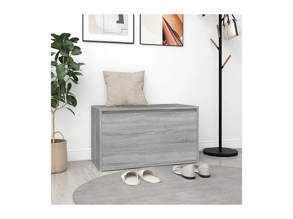 Flurbank 80x40x45 cm Sonoma grau Holzwerkstoff