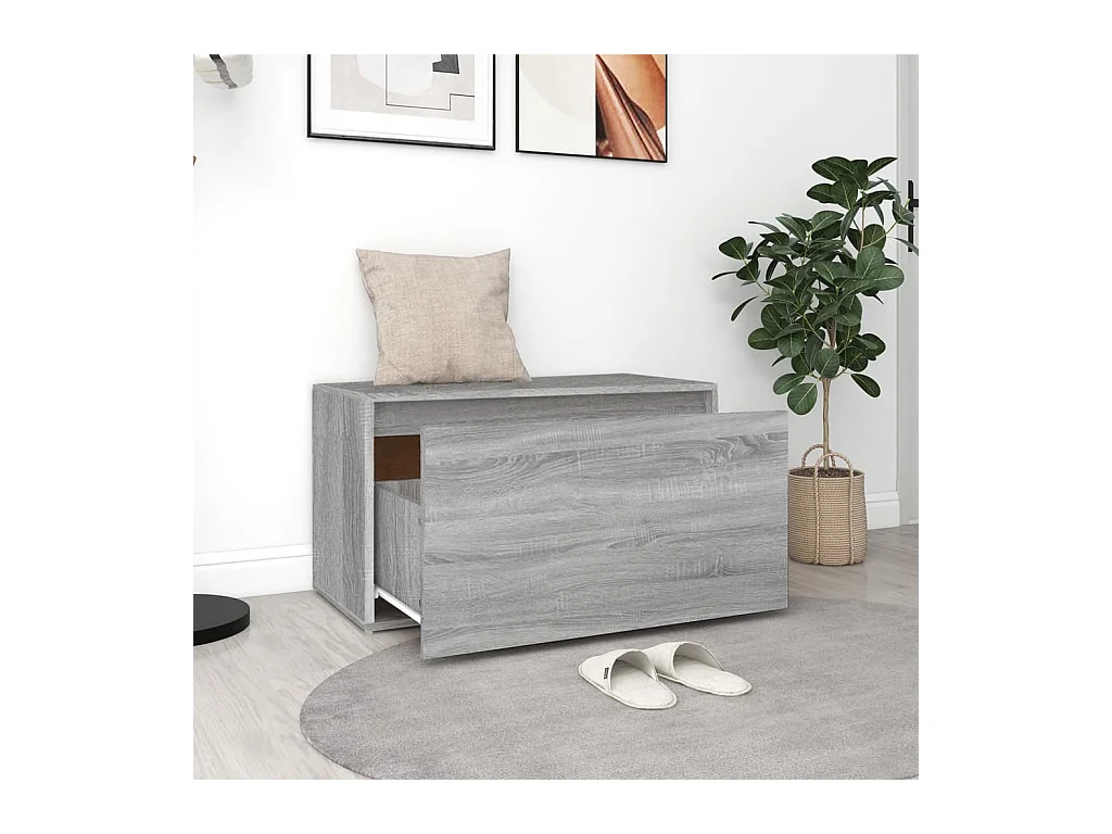 Flurbank 80x40x45 cm Sonoma grau Holzwerkstoff