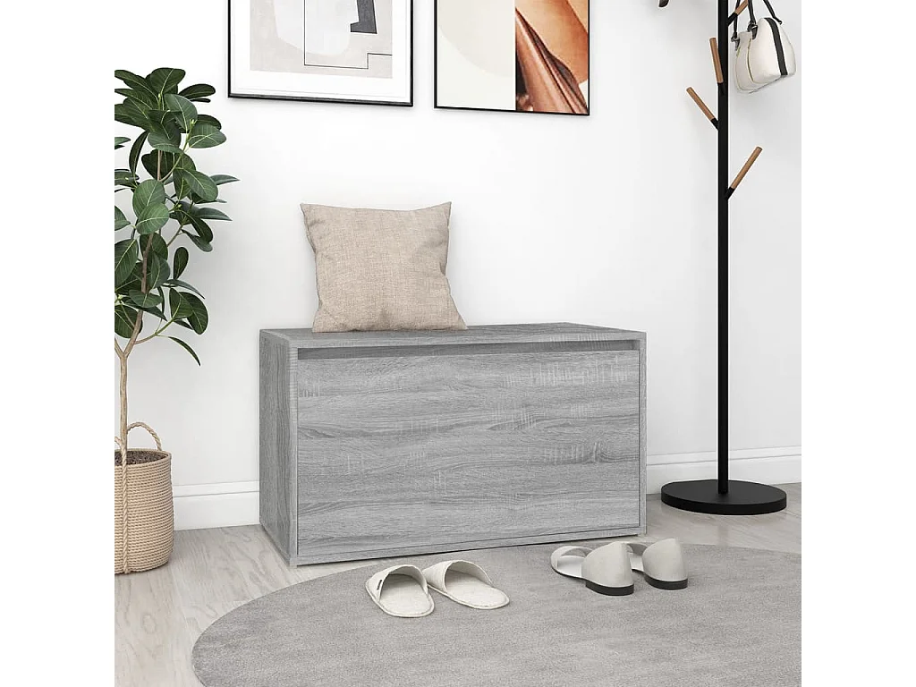 Panca da ingresso 80x40x45 cm Grigio Sonoma Legno ingegnerizzato