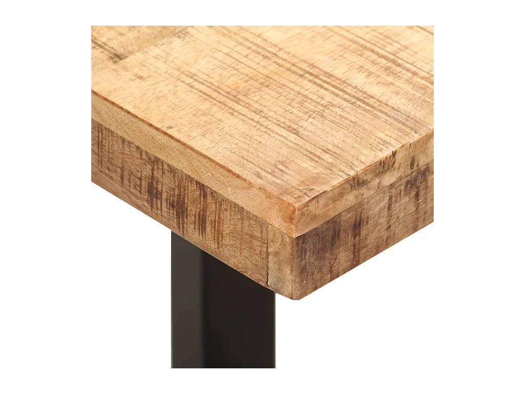 Banc 110 cm Bois de manguier brut massif et acier