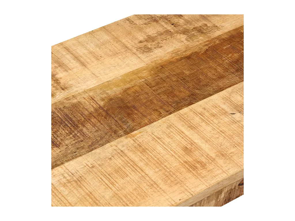 Banc 110 cm Bois de manguier brut massif et acier