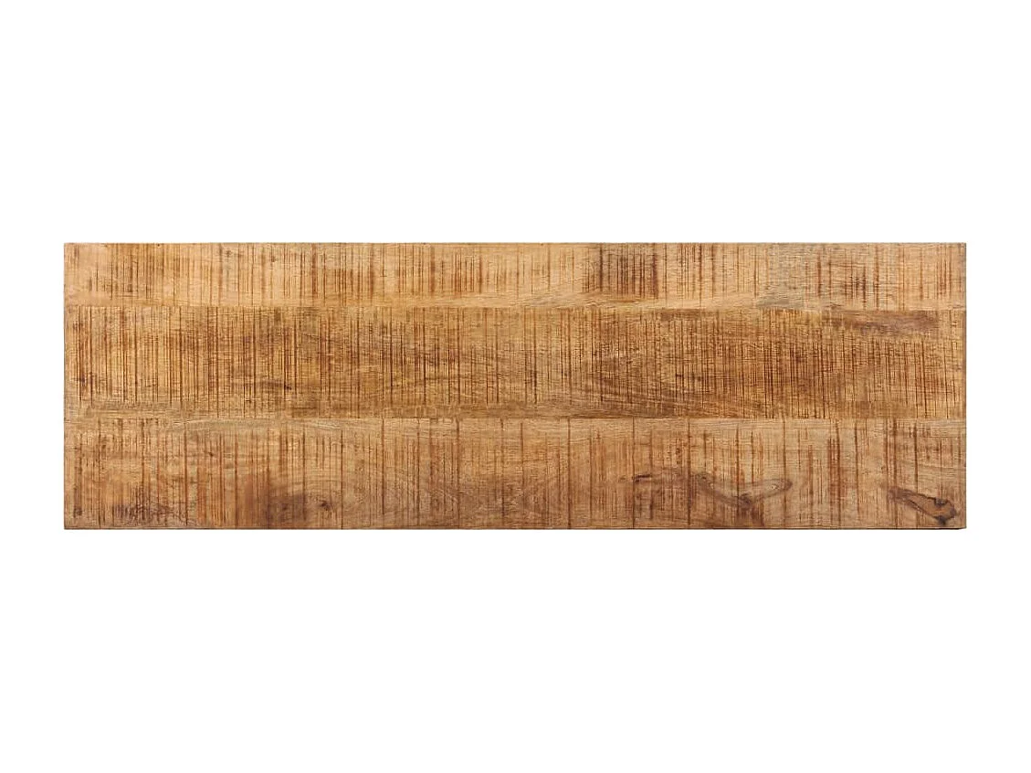 Panca 110 cm Legno massello di mango grezzo e acciaio