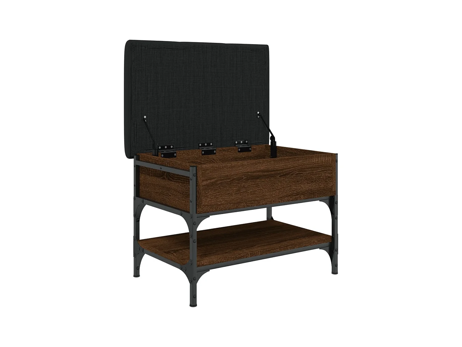 Panca portascarpe in rovere marrone 62x42x45 cm in legno ingegnerizzato