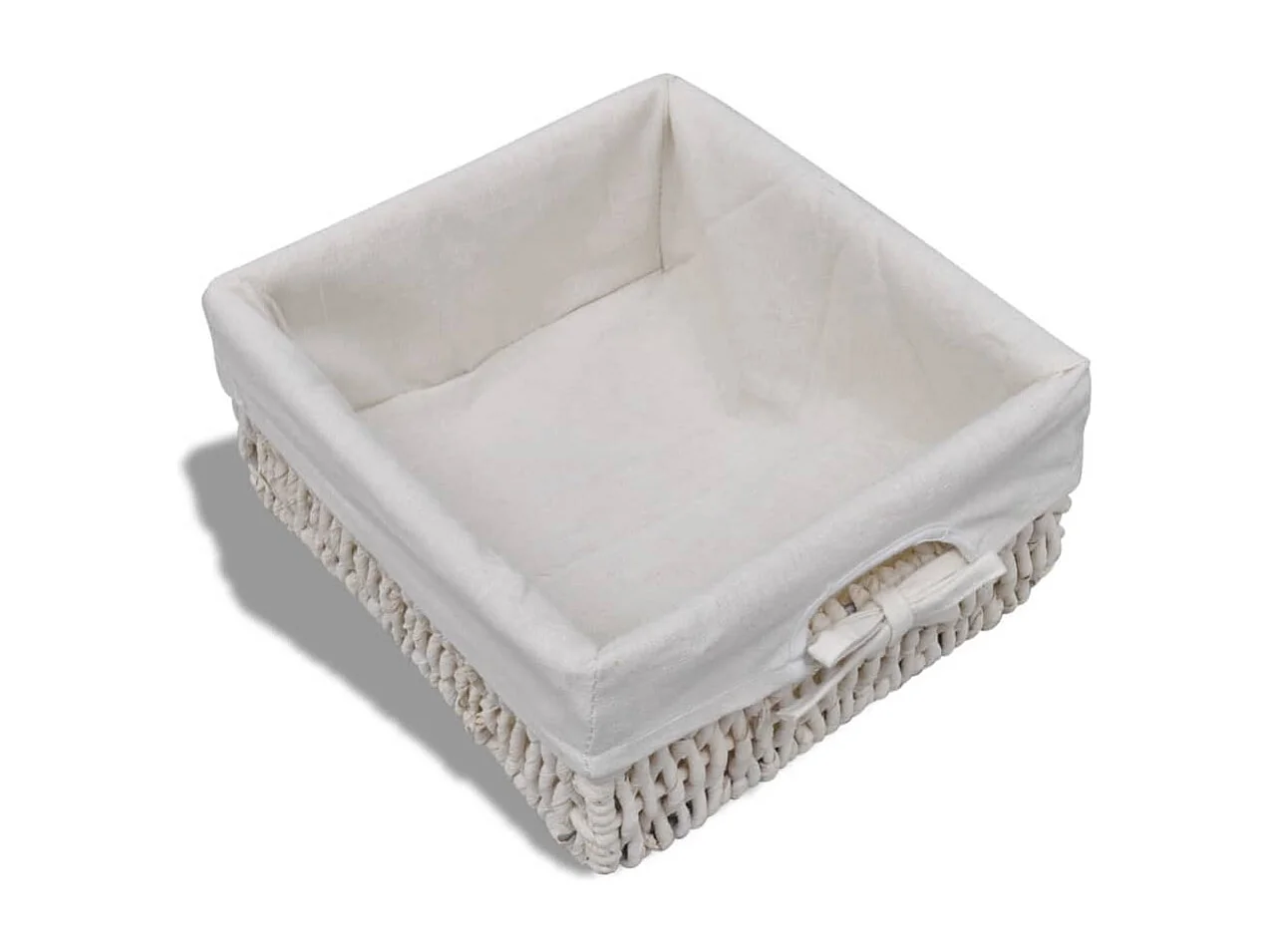 Panca contenitore Bianca 62x33x42 cm Legno di Paulownia