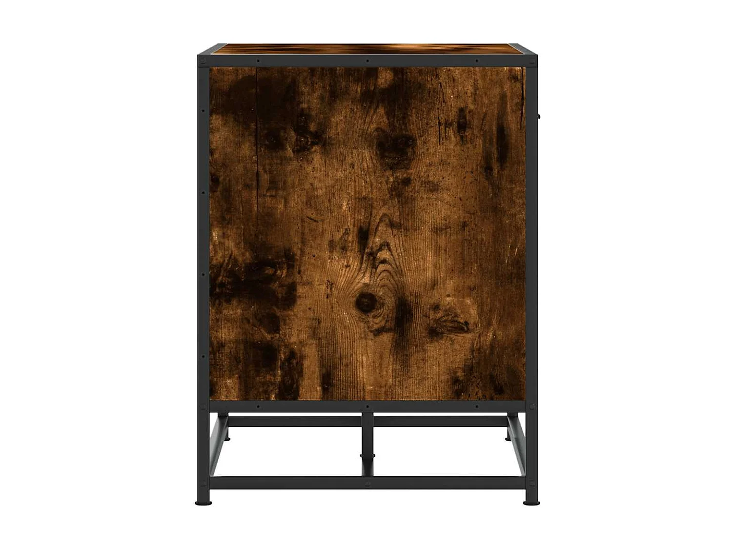 Panca portascarpe in rovere affumicato, legno ingegnerizzato e metallo