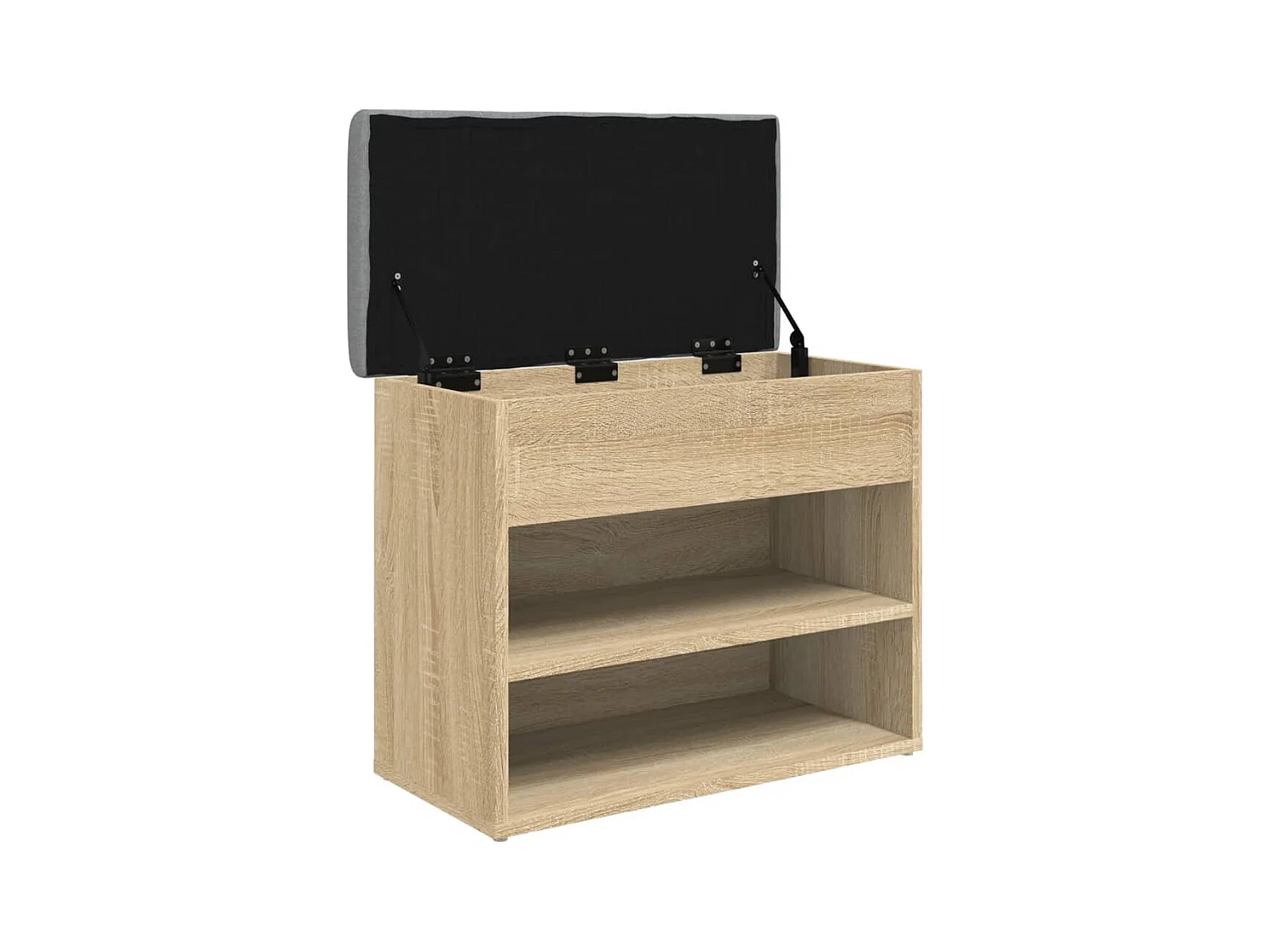 Schuhbank aus Sonoma-Eiche, 62 x 32 x 50 cm, Holzwerkstoff