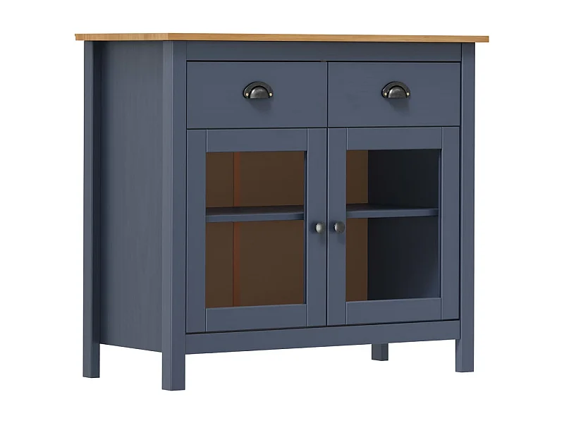 Buffet Hill Gris 90x40x80 cm Bois de pin solide