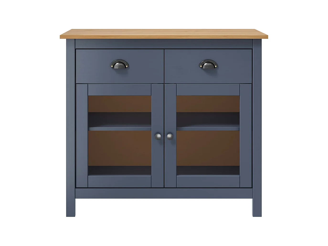Buffet Hill Gris 90x40x80 cm Bois de pin solide