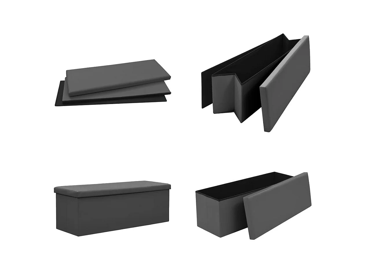 Panca pieghevole portaoggetti in PVC grigio