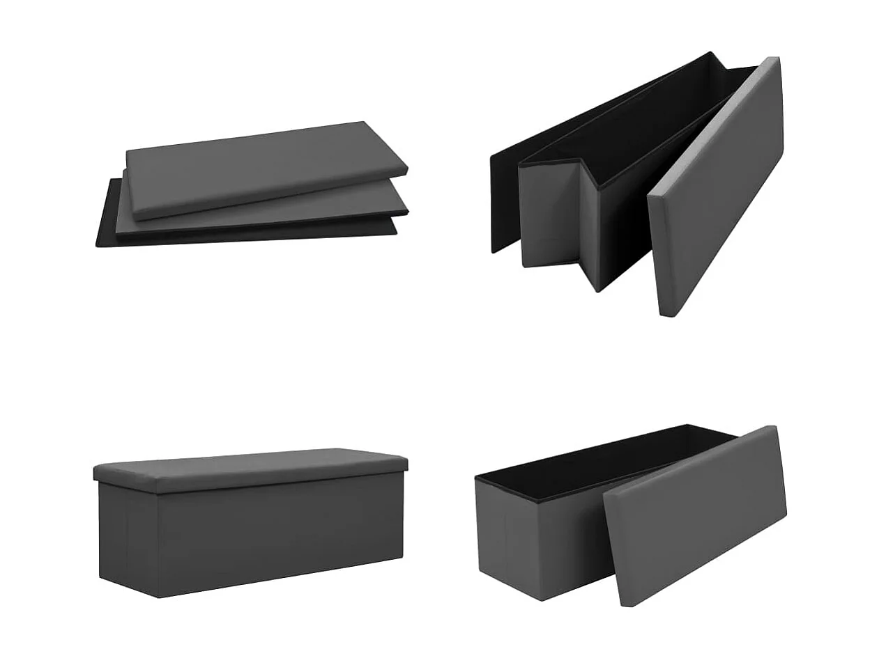 Panca pieghevole portaoggetti in PVC grigio
