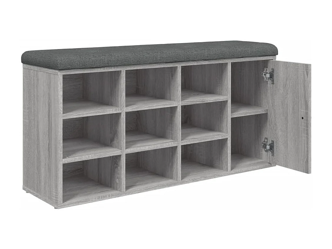 Banc à chaussures sonoma gris 102x32x50 cm bois d'ingénierie