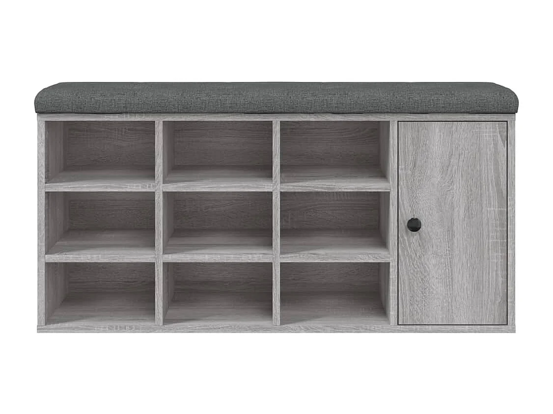 Banco zapatero Sonoma gris 102x32x50 cm madera de ingeniería