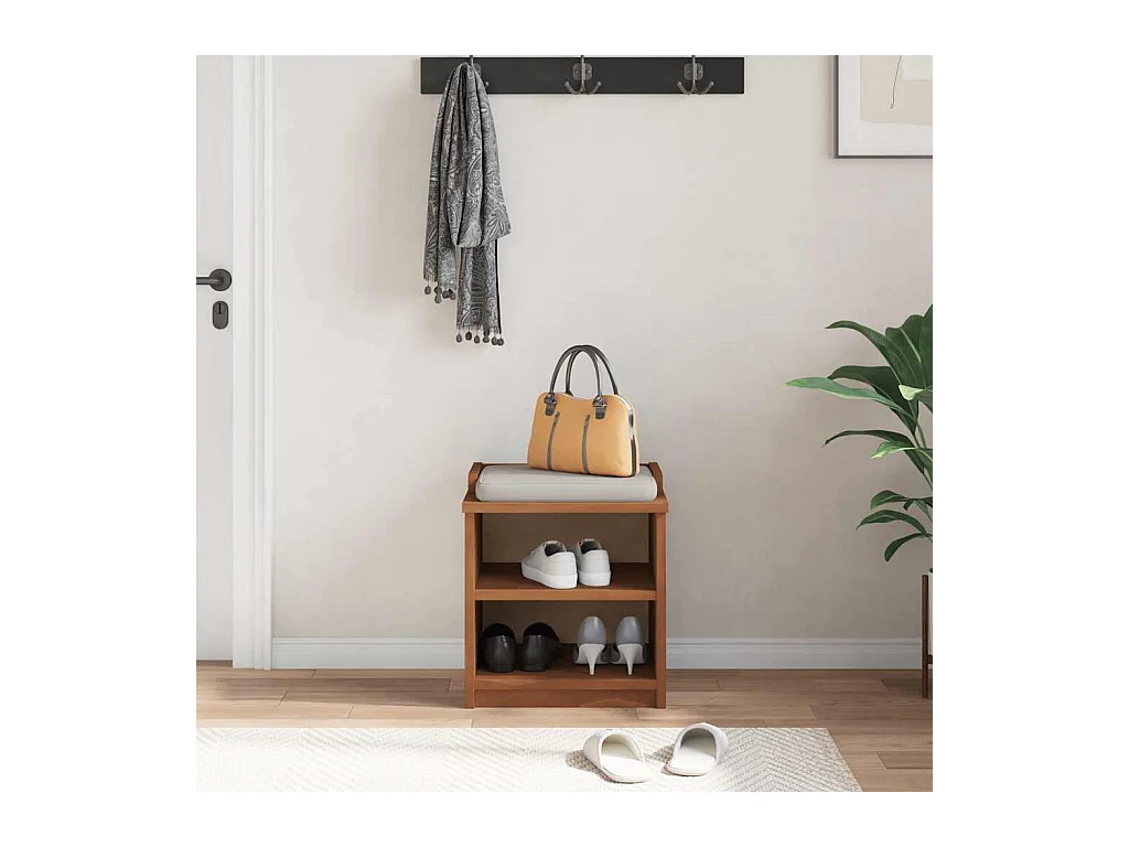 Banc de couloir SANDNES 45x40x50 cm bois de pin massif