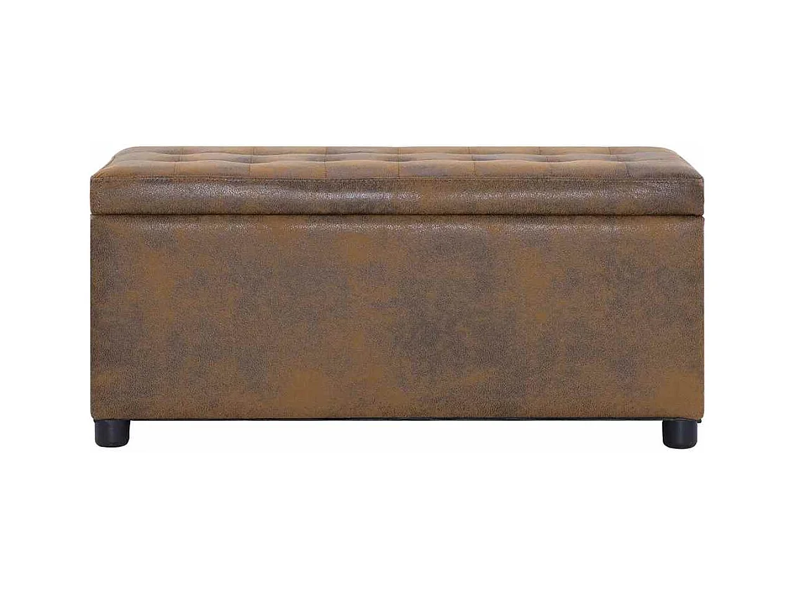 Sitzhocker mit Stauraum 87,5 cm Braun Wildlederimitat