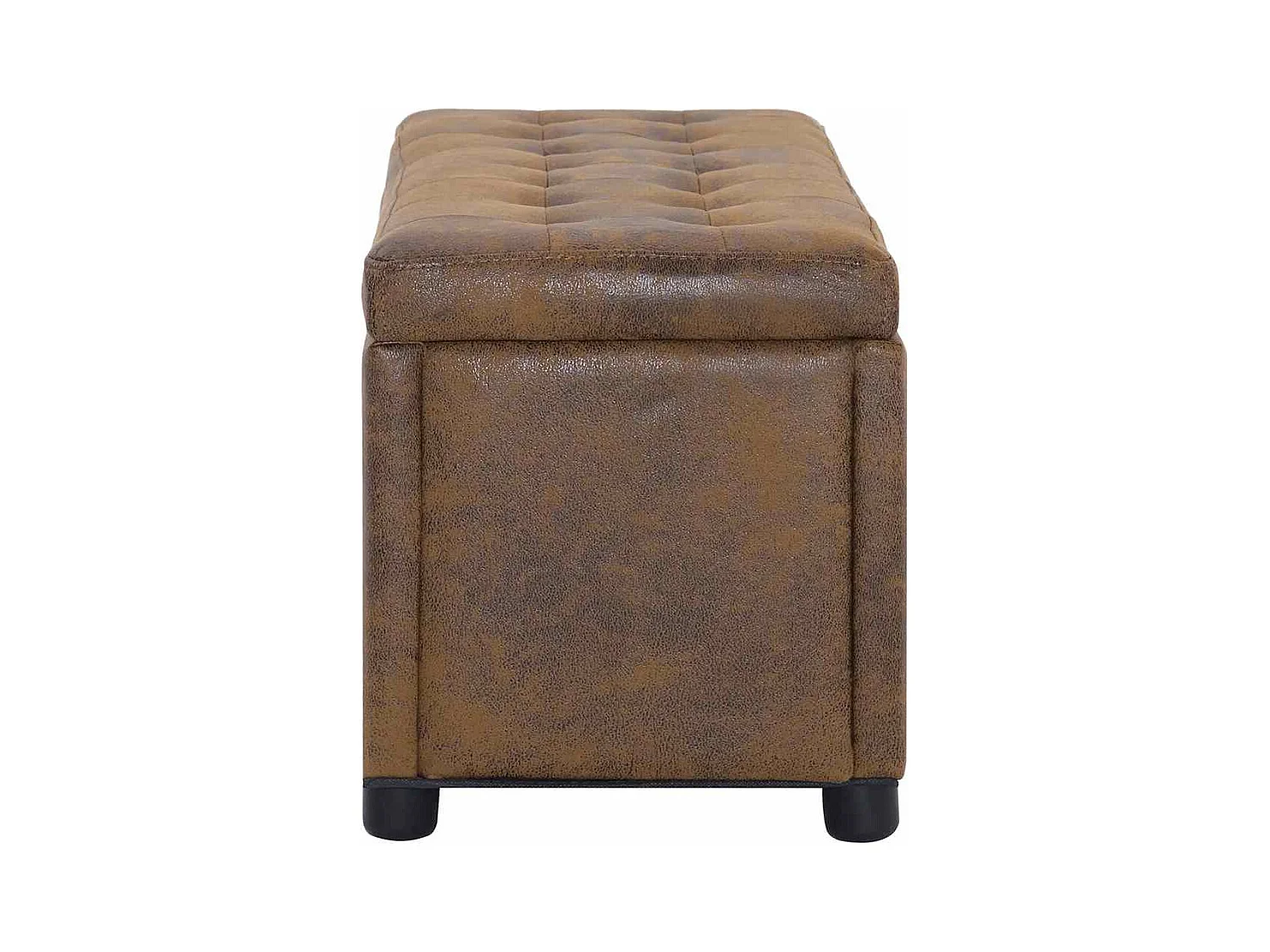 Sitzhocker mit Stauraum 87,5 cm Braun Wildlederimitat