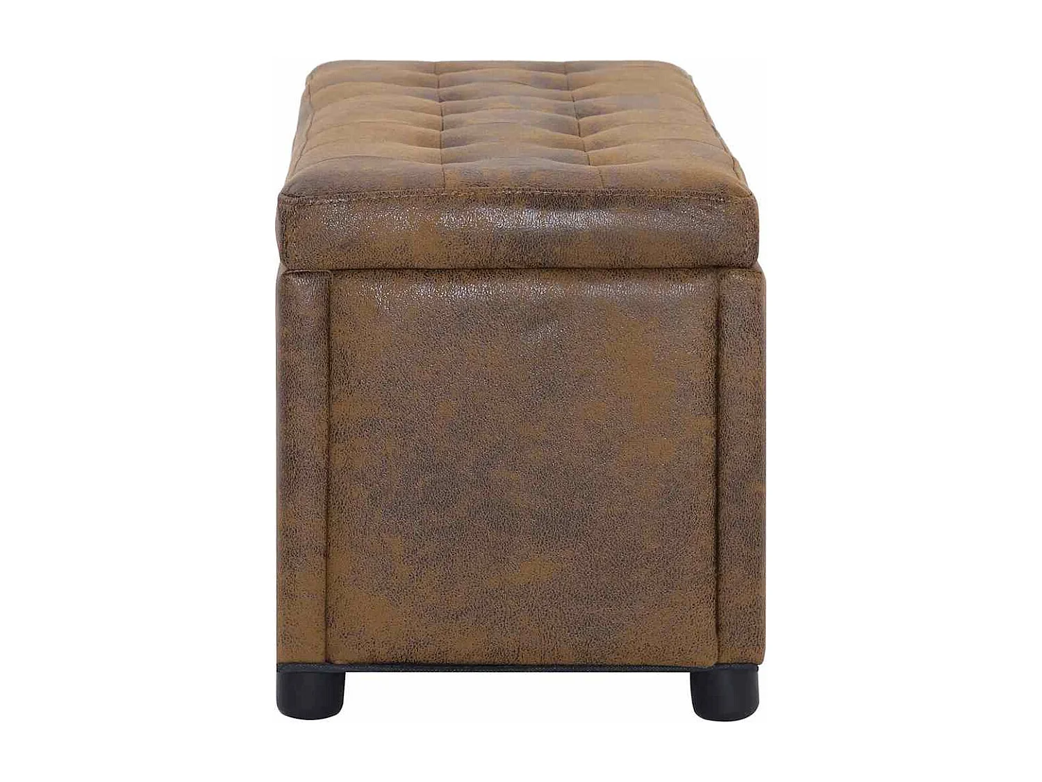 Pouf contenitore 87,5 cm Marrone Pelle scamosciata sintetica