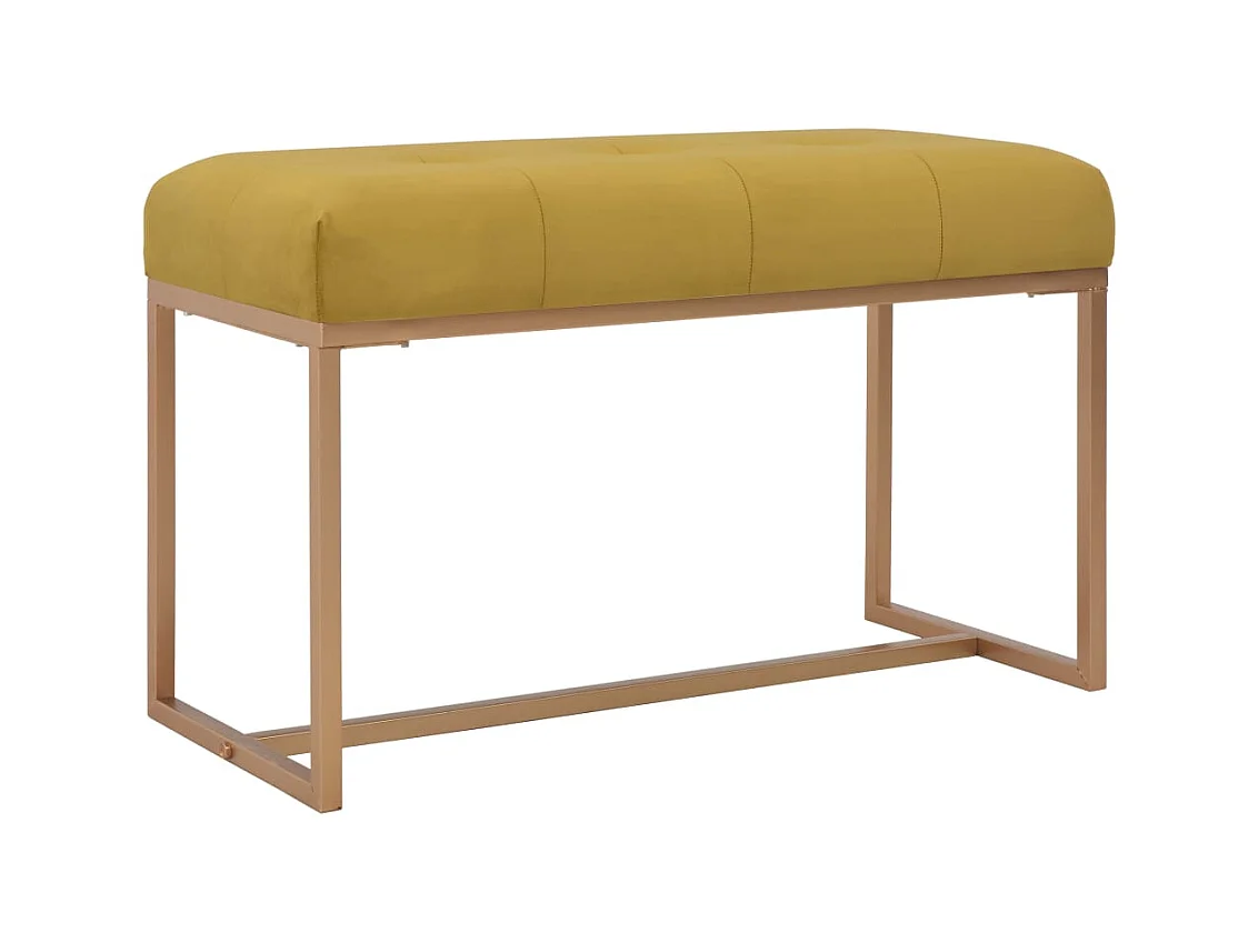 Panca in velluto senape da 80 cm