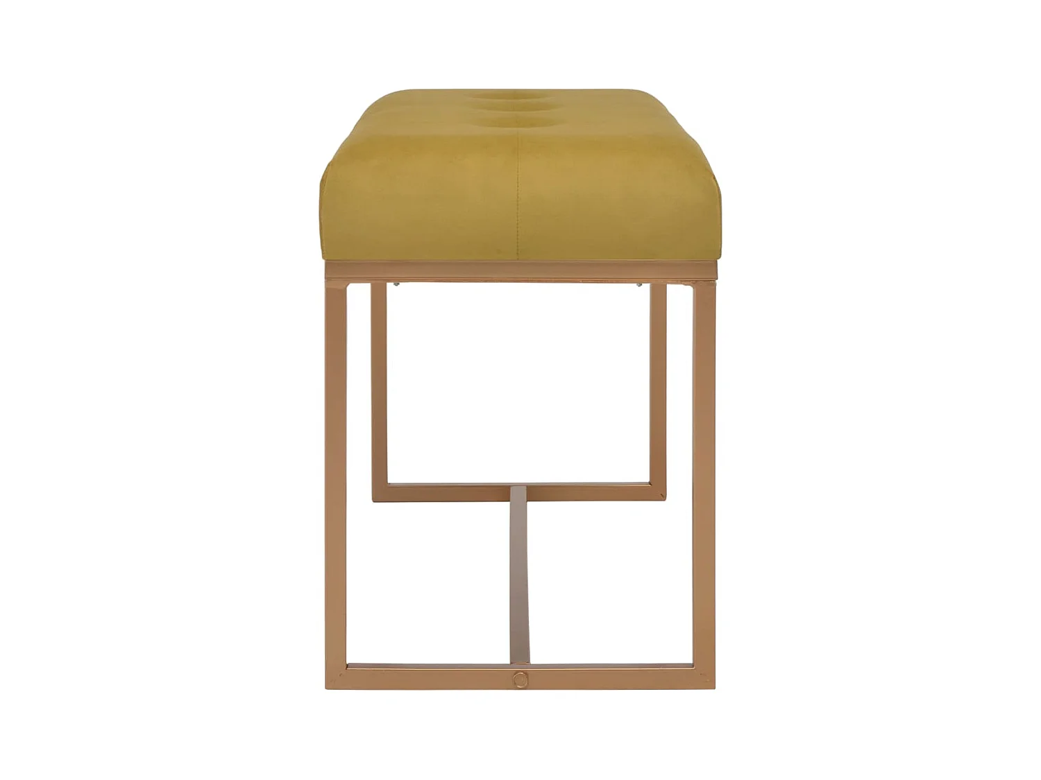 Panca in velluto senape da 80 cm