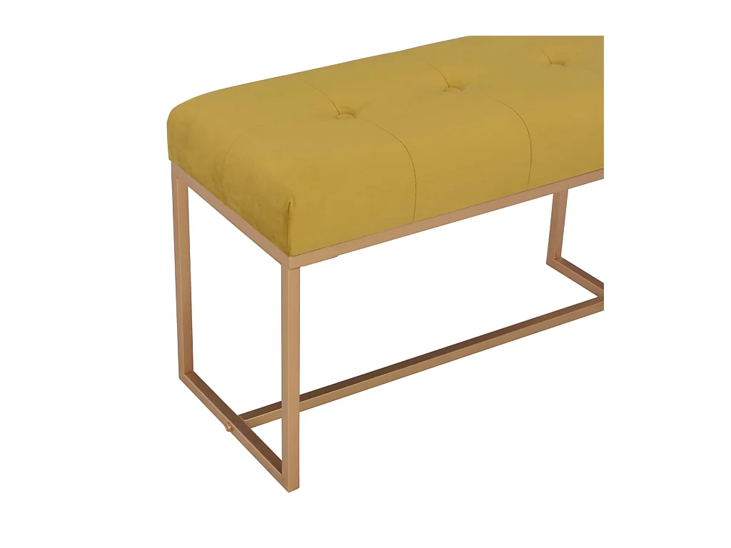 Panca in velluto senape da 80 cm