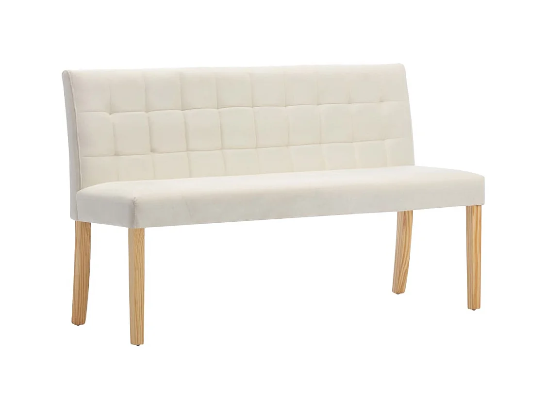 Banc 140 cm Crème Velours