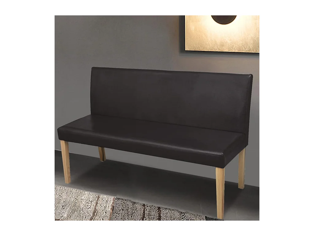 Banc 139,5 cm Marron foncé Similicuir