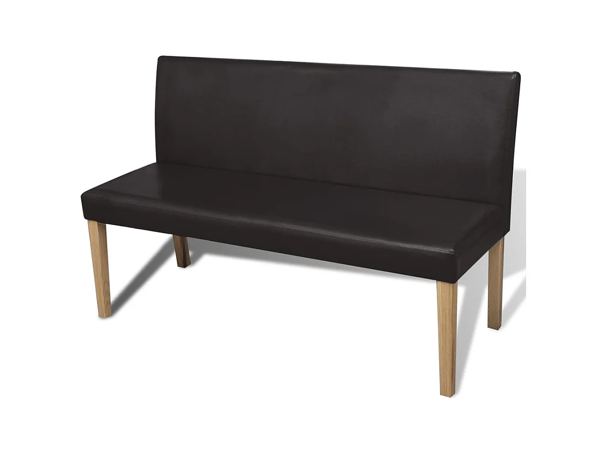 Banc 139,5 cm Marron foncé Similicuir