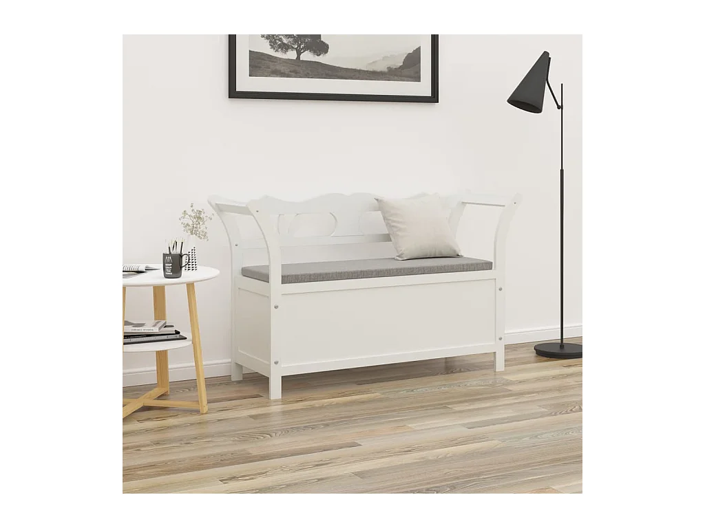 Banc Blanc 107x45x75,5 cm Bois de sapin solide